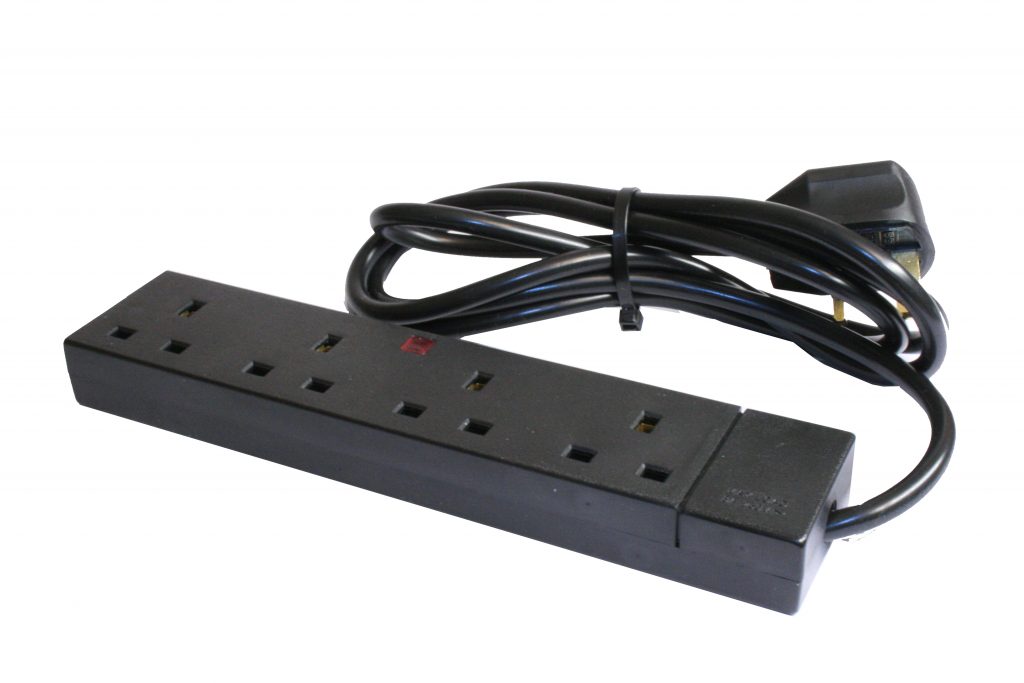 4 Gang Extension Lead, Black Clarke Cable