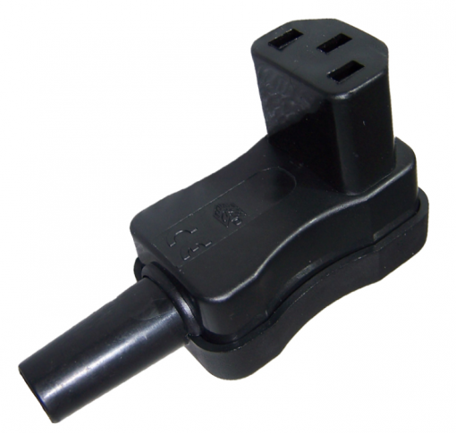 IEC C13 320 connector, right angled