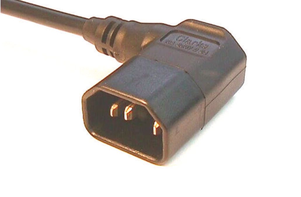 IEC C14 3 Pole 10A Right Angled Male Connector